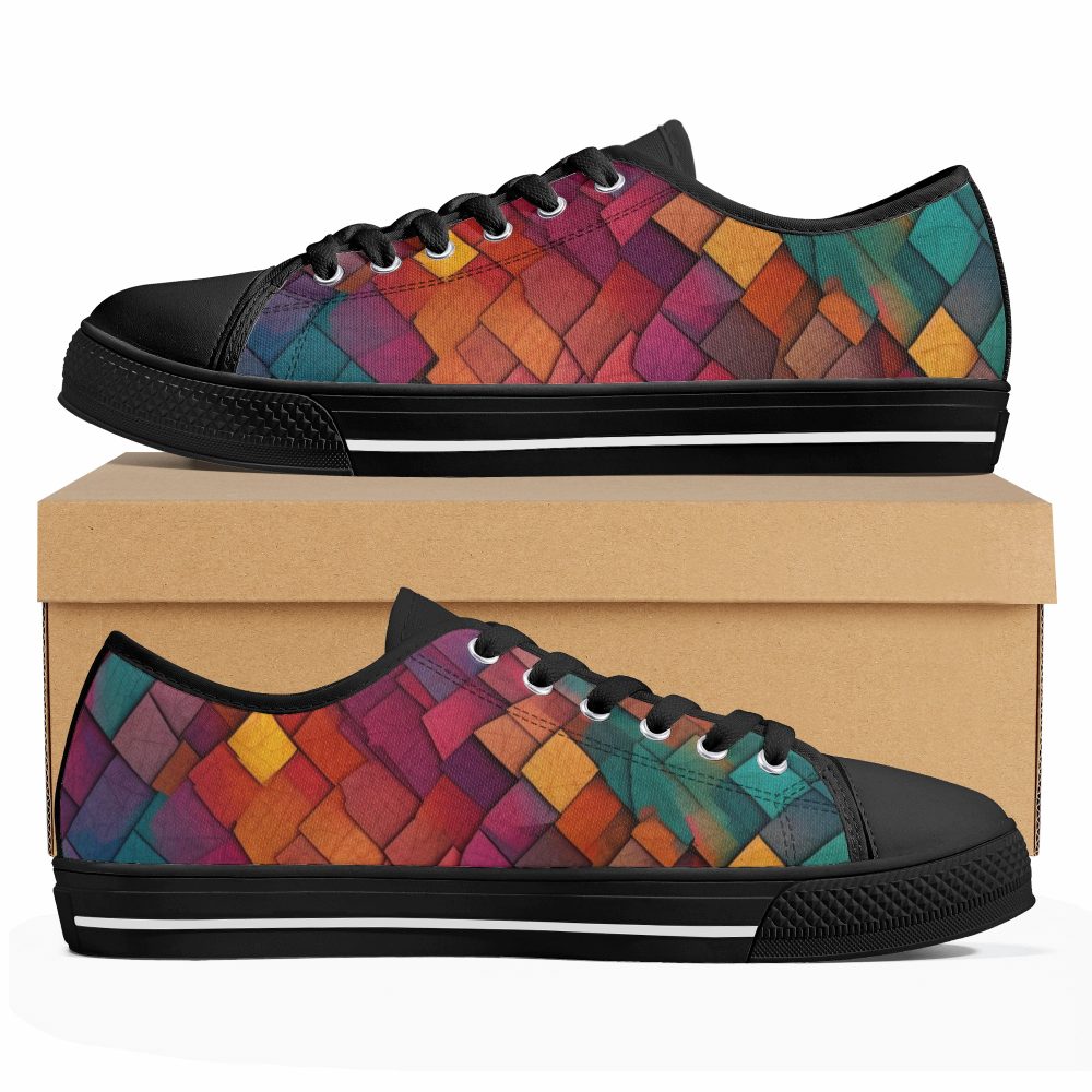 Colorful Mosaic Design Women’s Low Top Casual Shoes