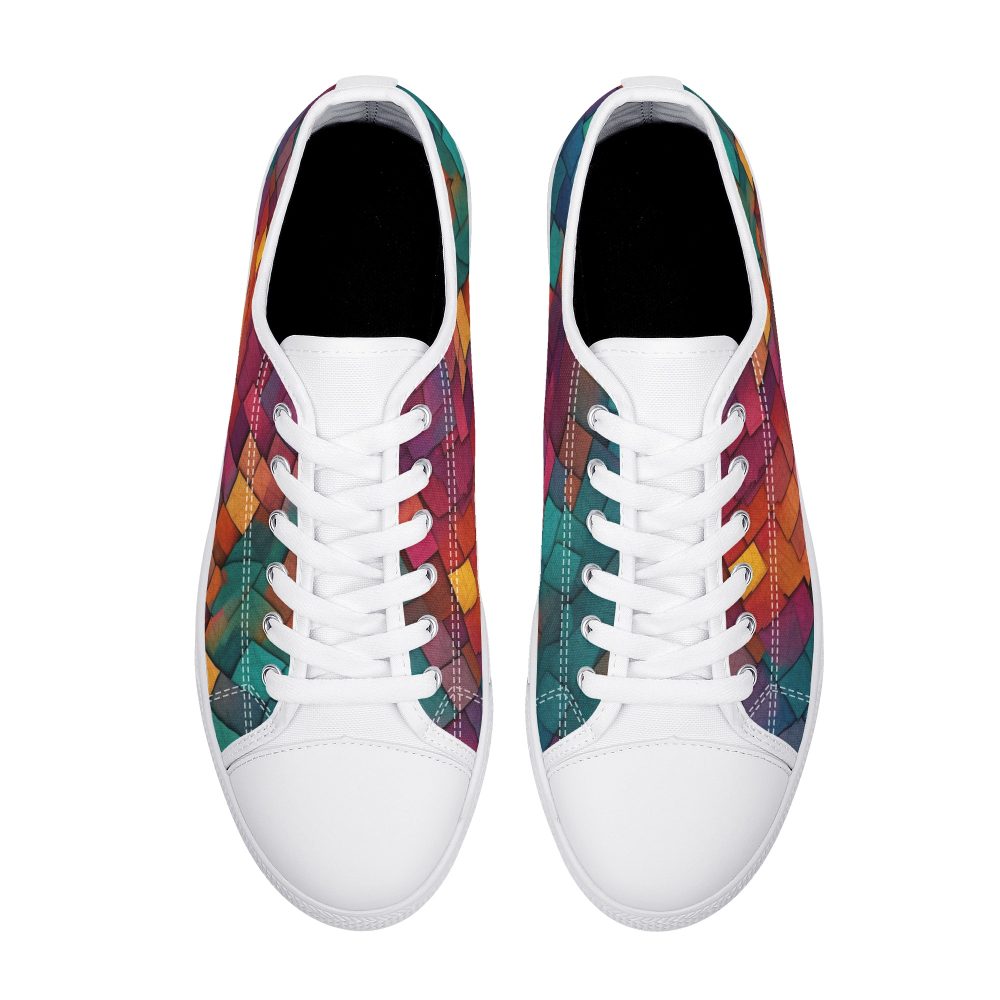 Colorful Mosaic Design Women’s Low Top Casual Shoes