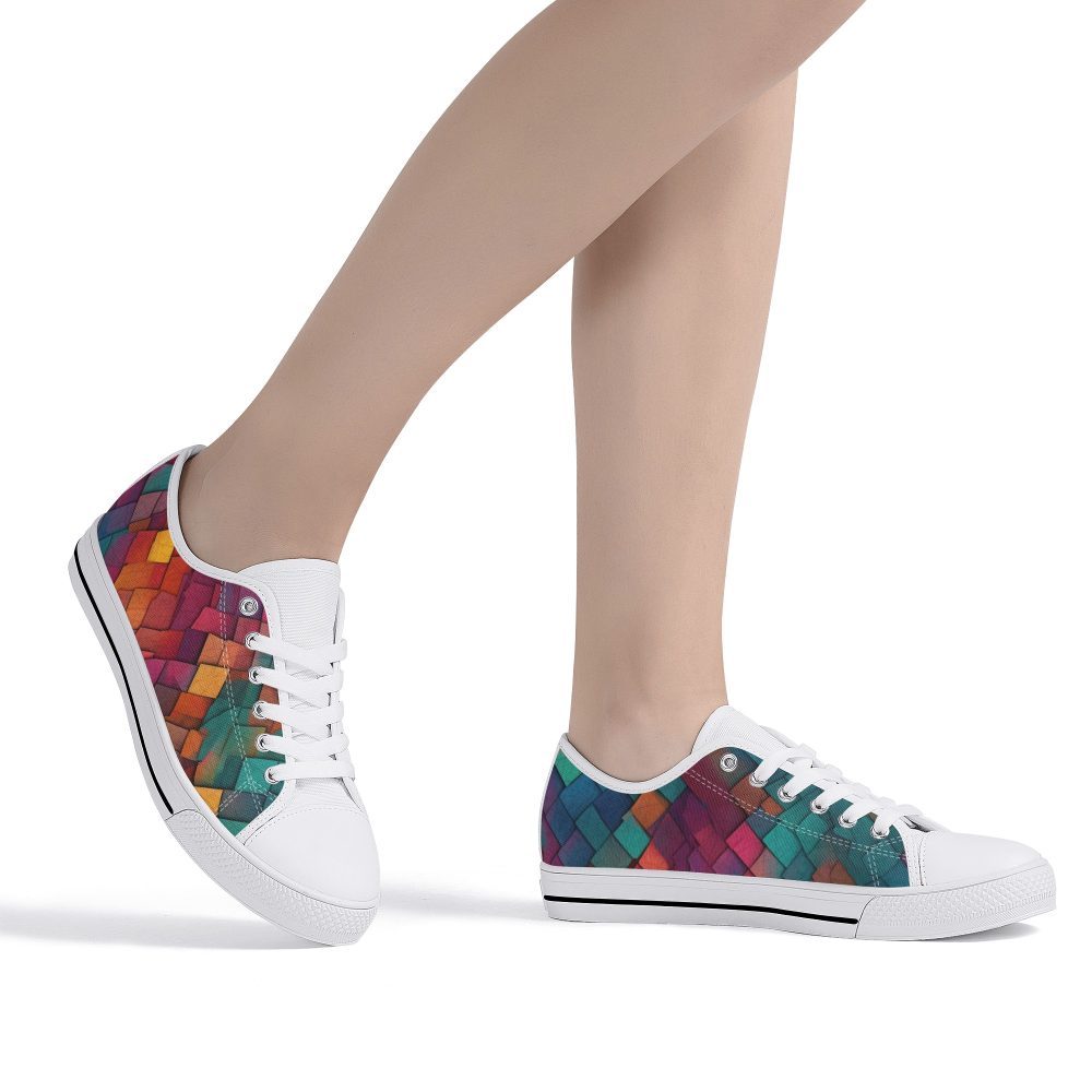 Colorful Mosaic Design Women’s Low Top Casual Shoes