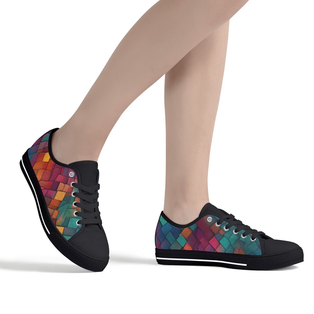 Colorful Mosaic Design Women’s Low Top Casual Shoes