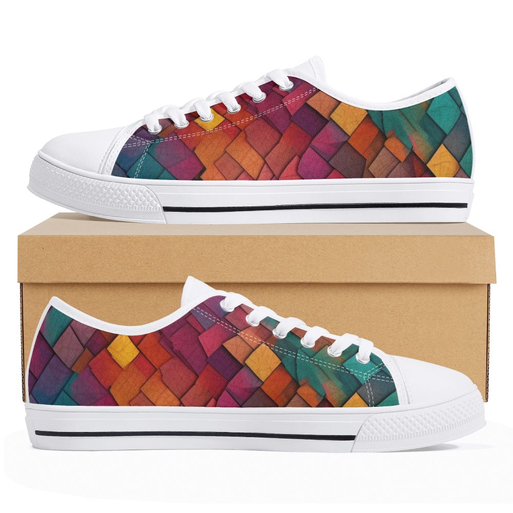 Colorful Mosaic Design Women’s Low Top Casual Shoes