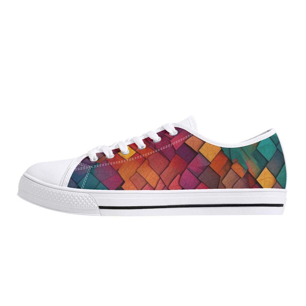 Colorful Mosaic Design Women’s Low Top Casual Shoes