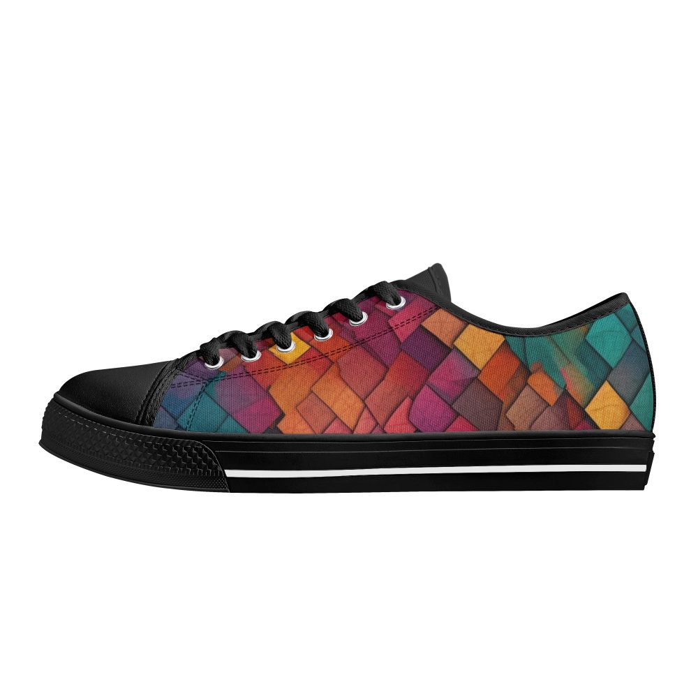 Colorful Mosaic Design Women’s Low Top Casual Shoes