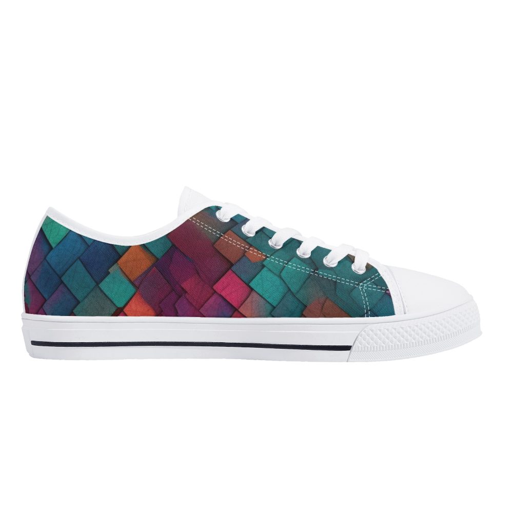 Colorful Mosaic Design Women’s Low Top Casual Shoes