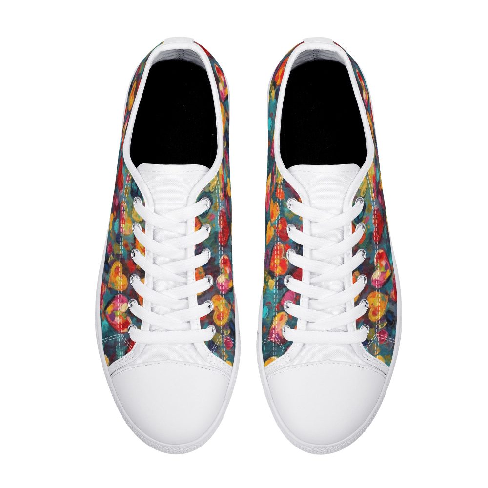 Colorful Heart Shape Women’s Low Top Casual Shoes