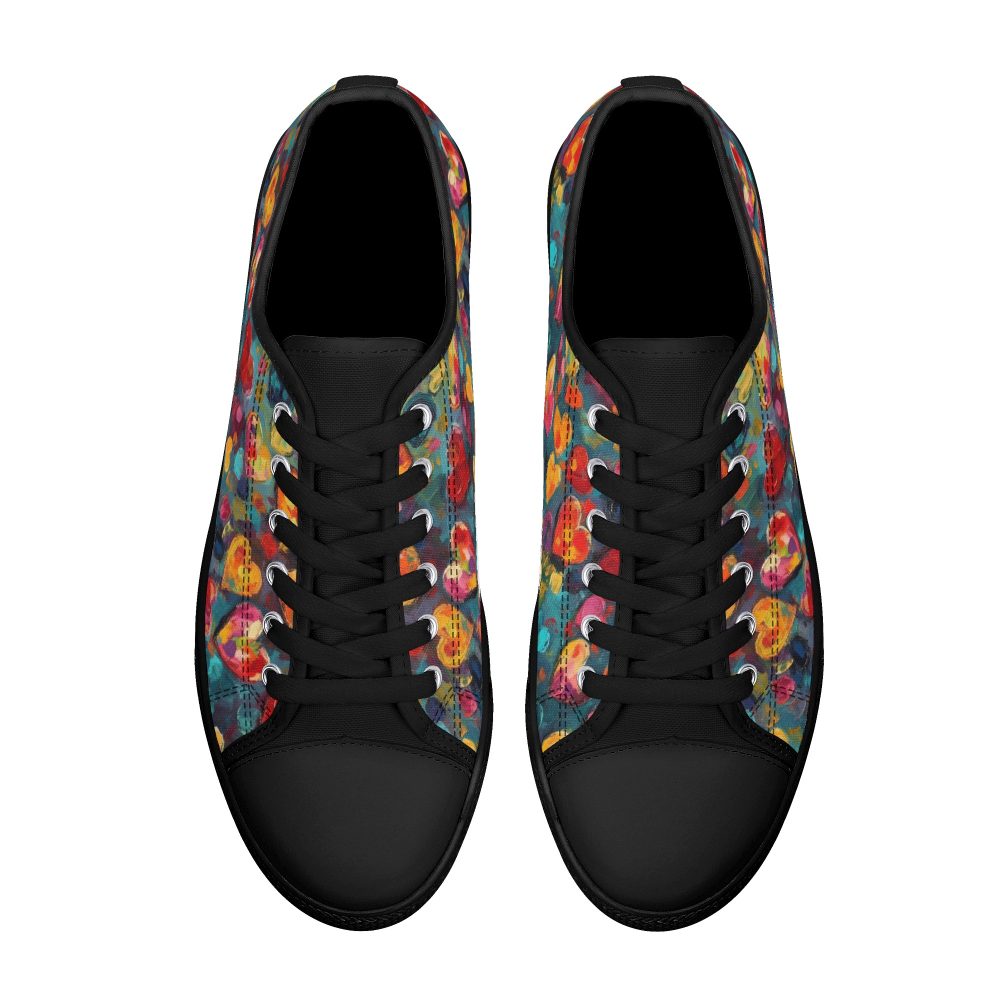 Colorful Heart Shape Women’s Low Top Casual Shoes