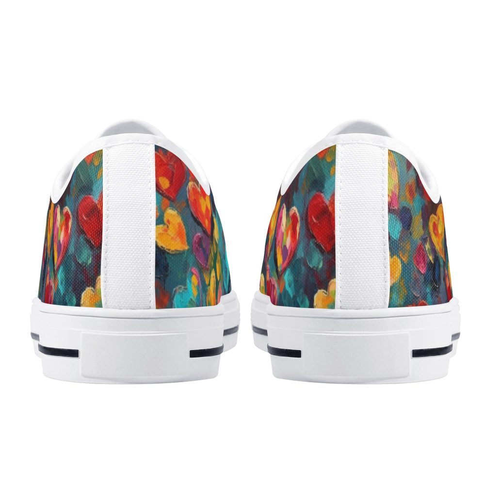 Colorful Heart Shape Women’s Low Top Casual Shoes