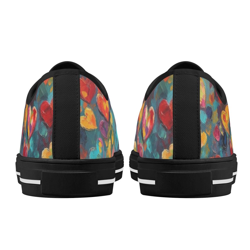 Colorful Heart Shape Women’s Low Top Casual Shoes