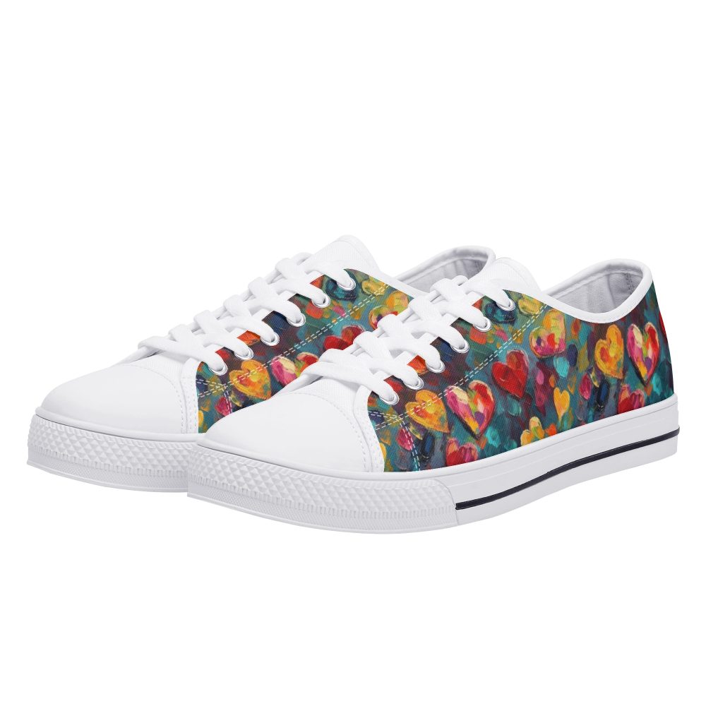 Colorful Heart Shape Women’s Low Top Casual Shoes