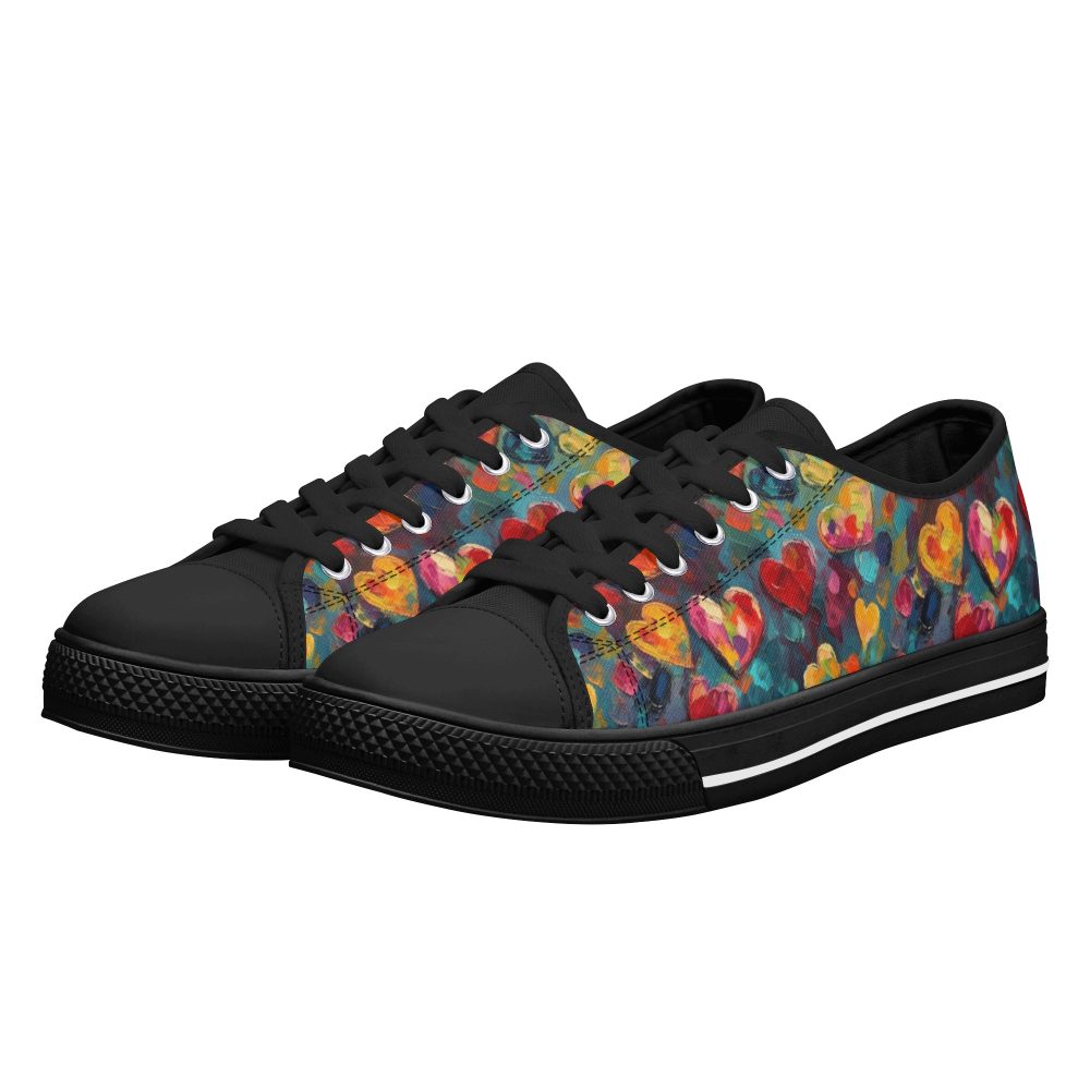 Colorful Heart Shape Women’s Low Top Casual Shoes