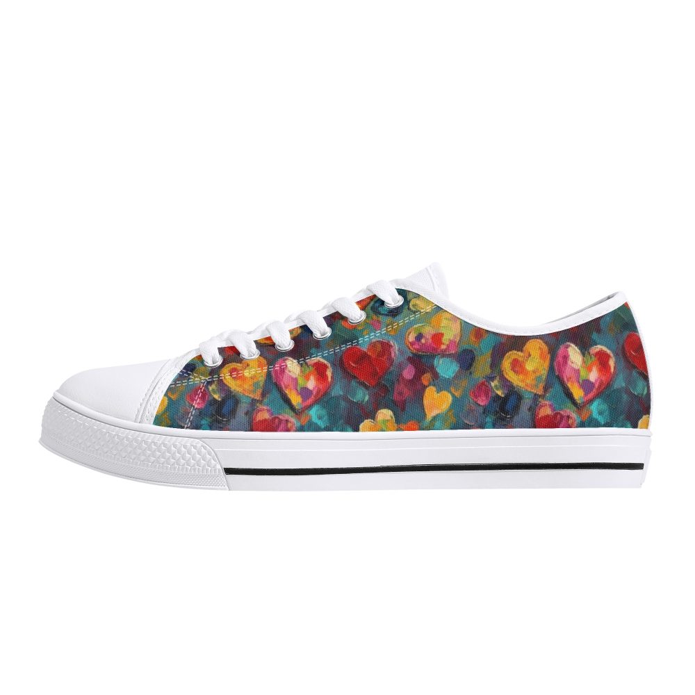 Colorful Heart Shape Women’s Low Top Casual Shoes