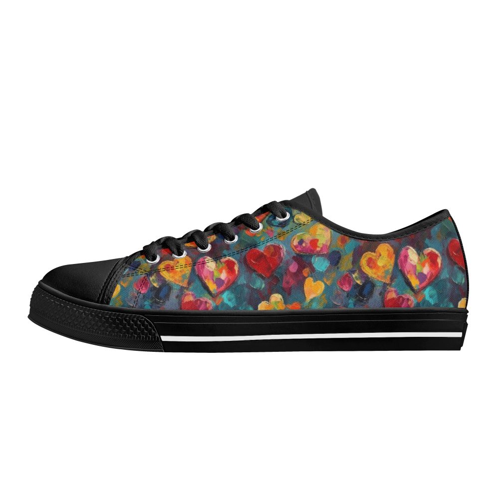 Colorful Heart Shape Women’s Low Top Casual Shoes