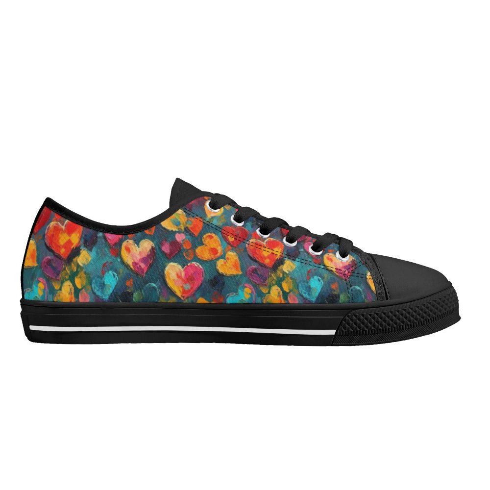 Colorful Heart Shape Women’s Low Top Casual Shoes