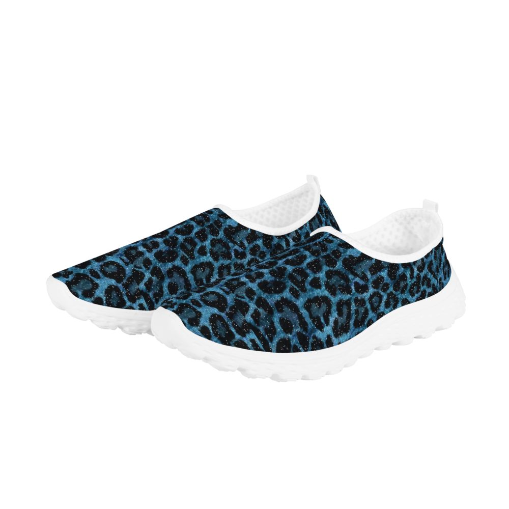 Blue Leopard Design Women’s Mesh Running Shoes