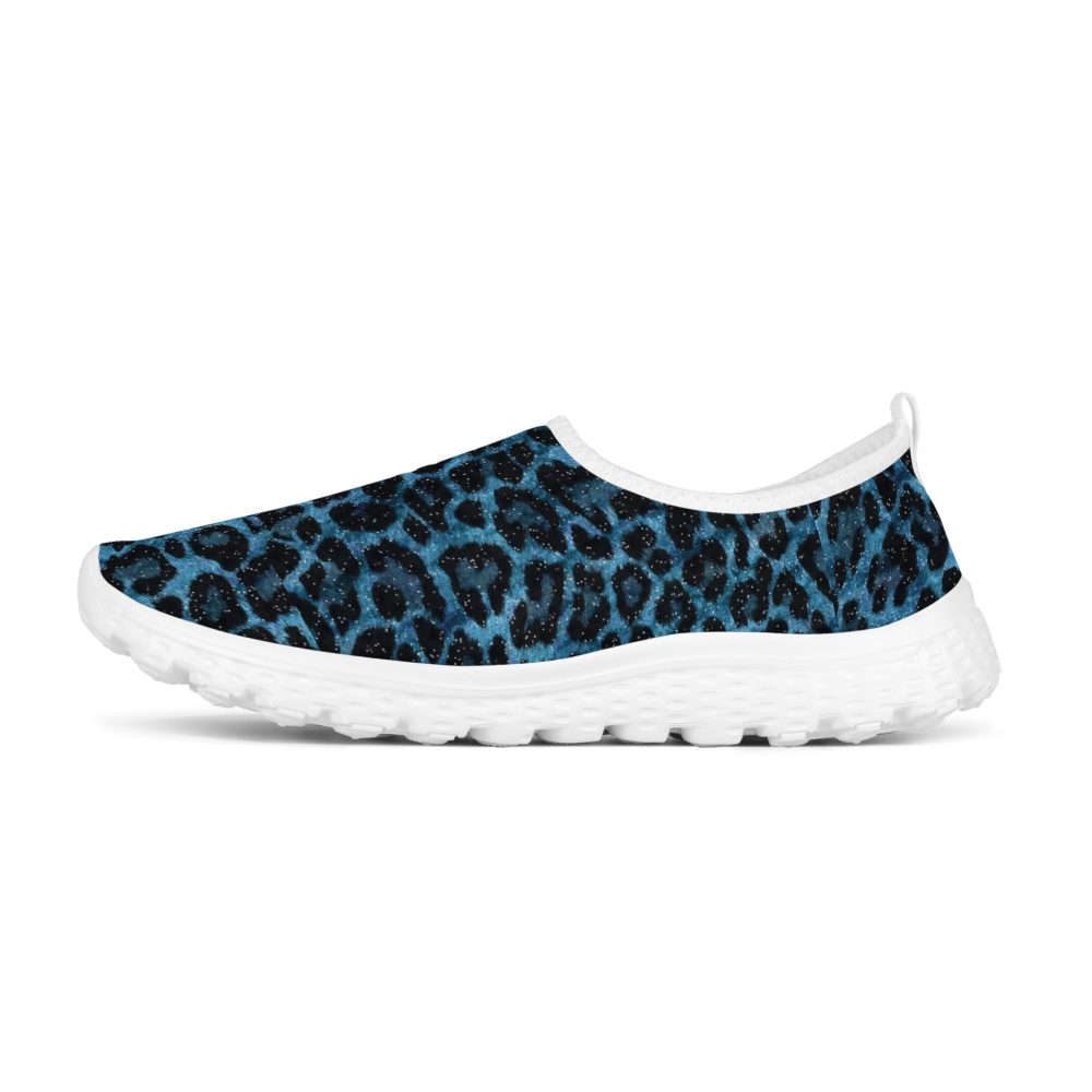 Blue Leopard Design Women’s Mesh Running Shoes