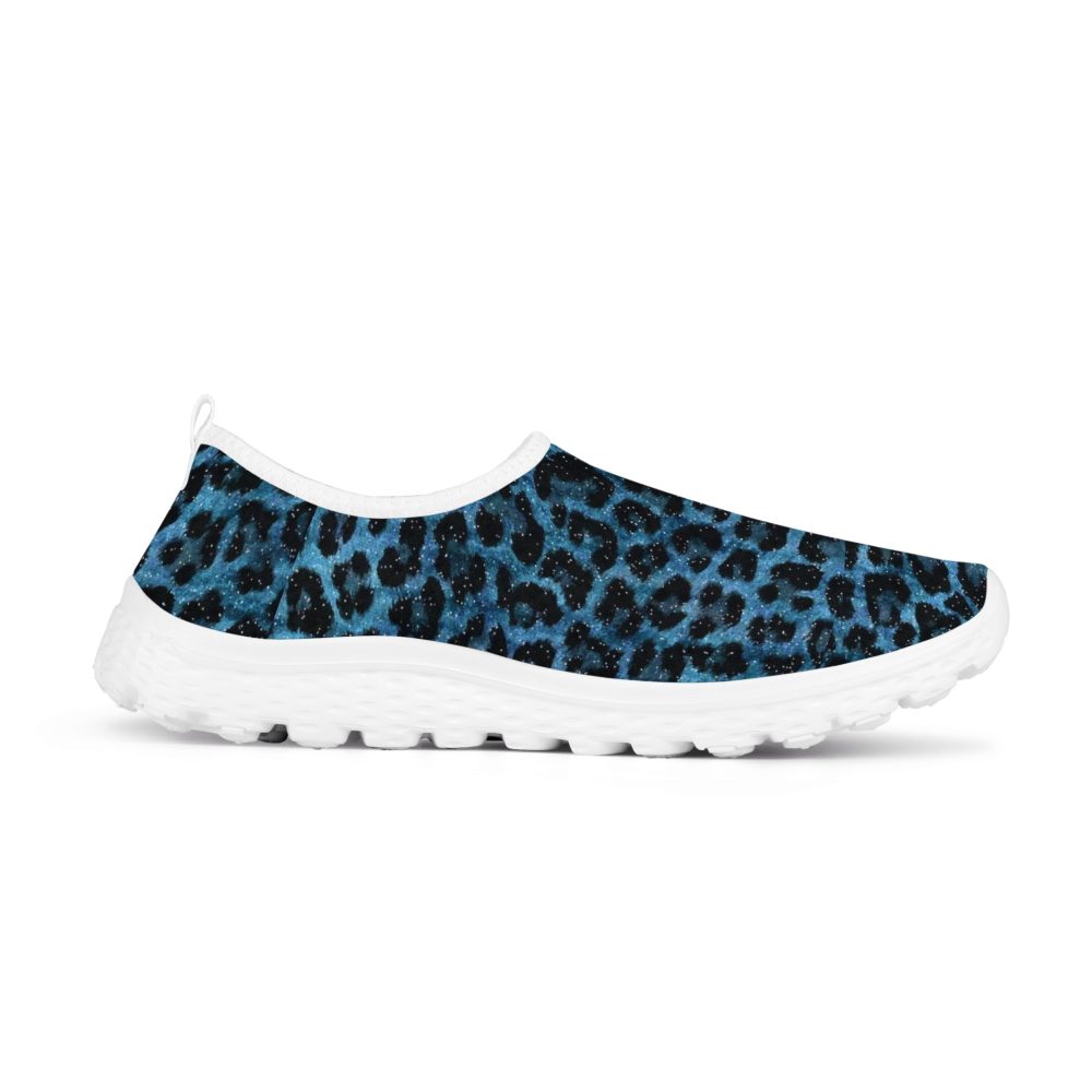 Blue Leopard Design Women’s Mesh Running Shoes