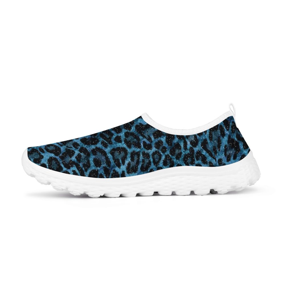 Blue Leopard Design Women’s Mesh Running Shoes