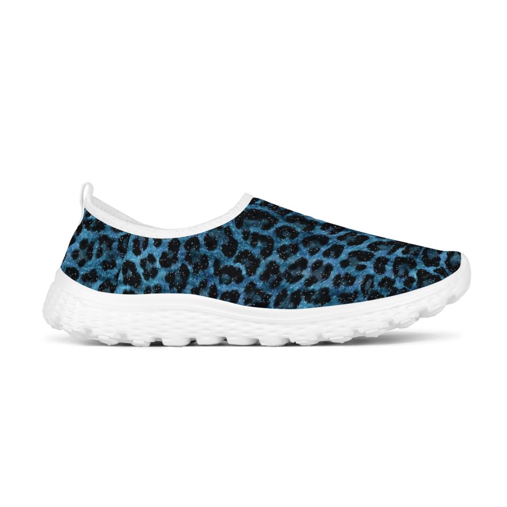 Blue Leopard Design Women’s Mesh Running Shoes