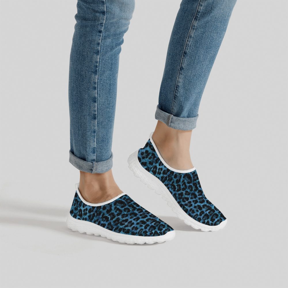 Blue Leopard Design Women’s Mesh Running Shoes