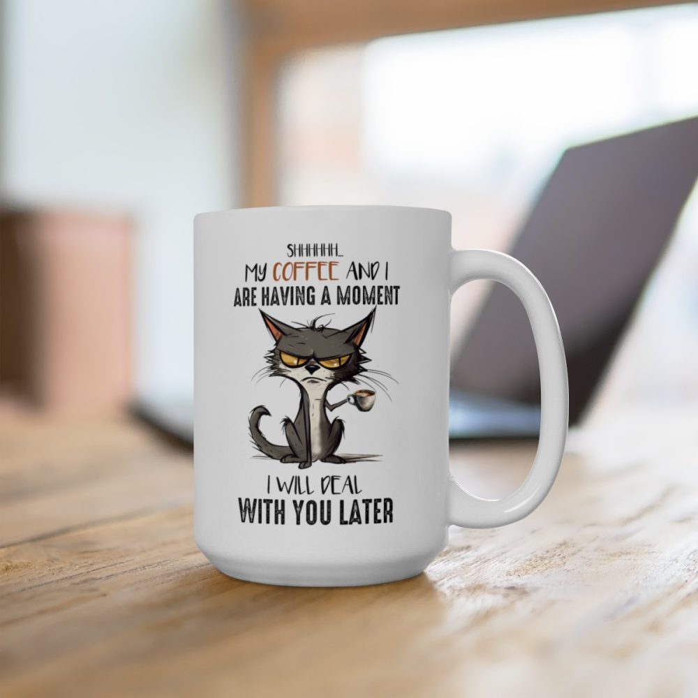 Funny Cat Drinking Coffe Mug