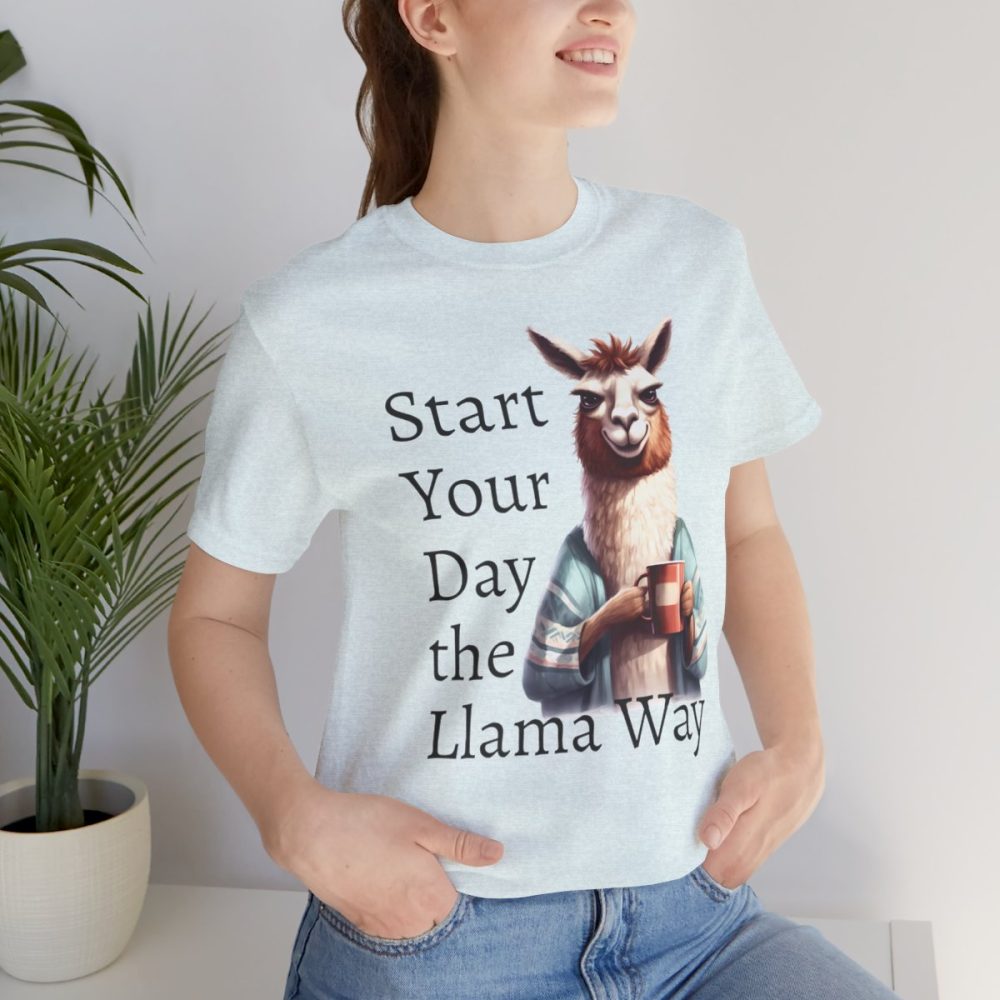 Morning Coffee Llama – Unisex T-shirt