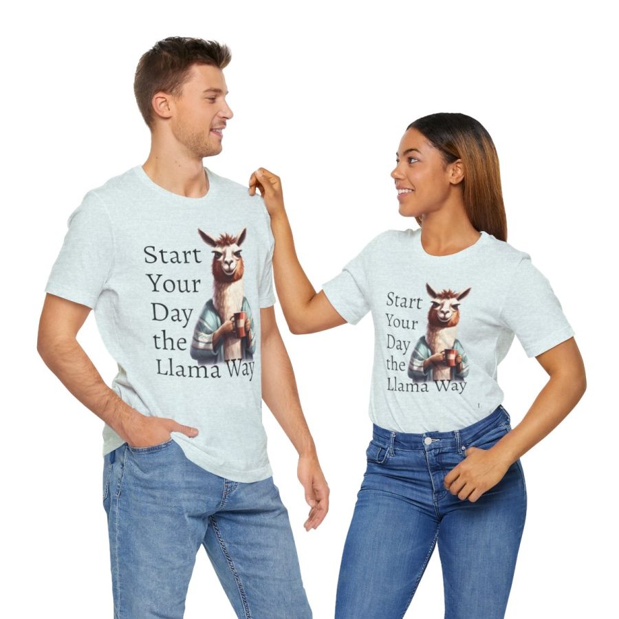 Morning Coffee Llama – Unisex T-shirt