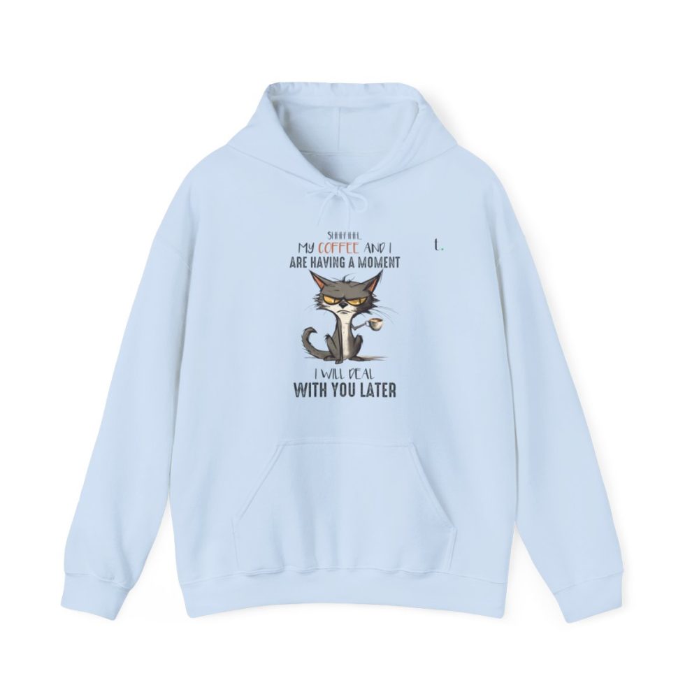 Funny Cat Drinking Coffee –  Unisex Hooded Sweatshirt