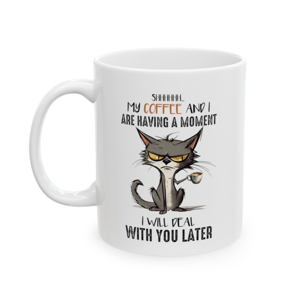 Funny Cat Drinking Coffe Mug