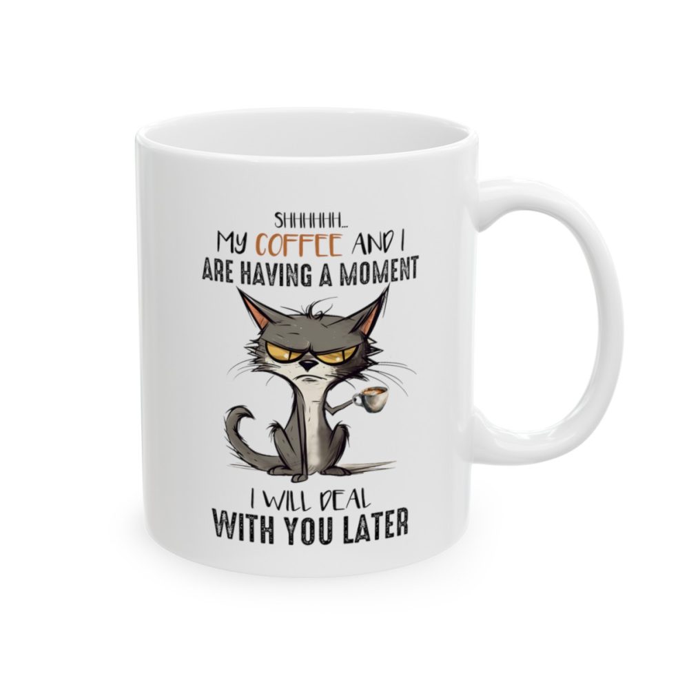 Funny Cat Drinking Coffe Mug