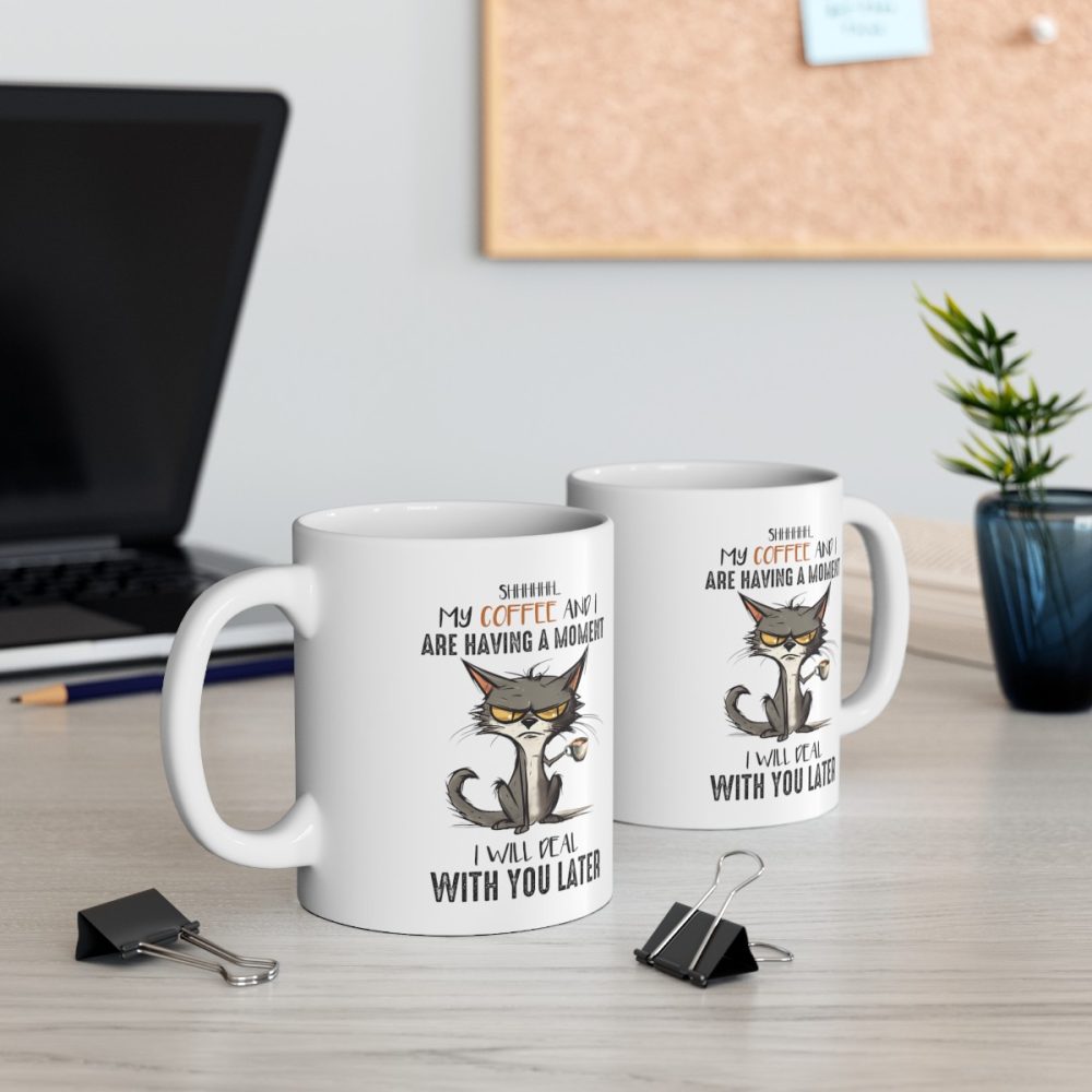 Funny Cat Drinking Coffe Mug