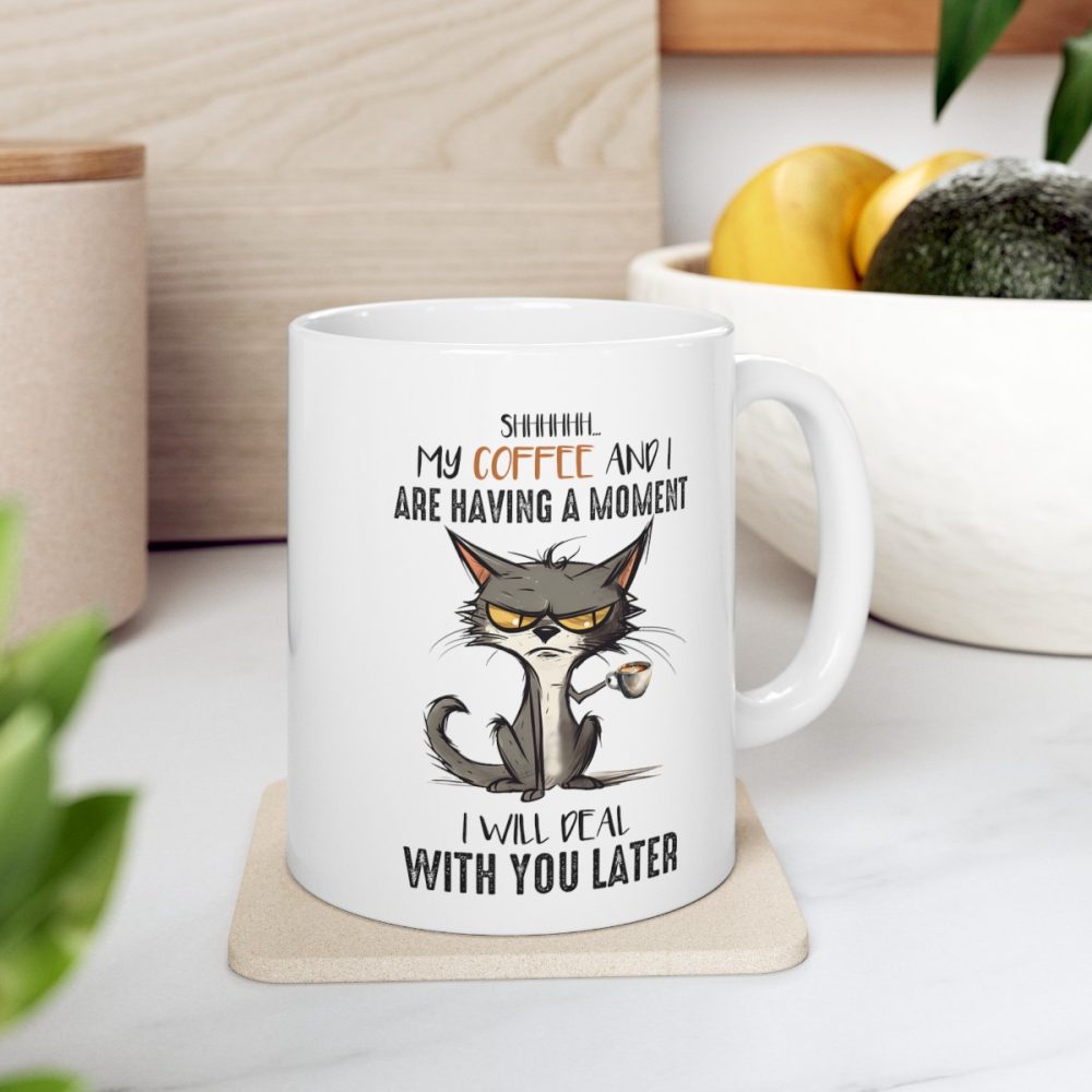 Funny Cat Drinking Coffe Mug