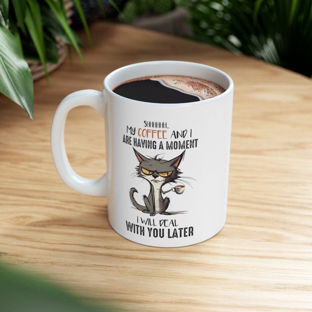 Funny Cat Drinking Coffe Mug