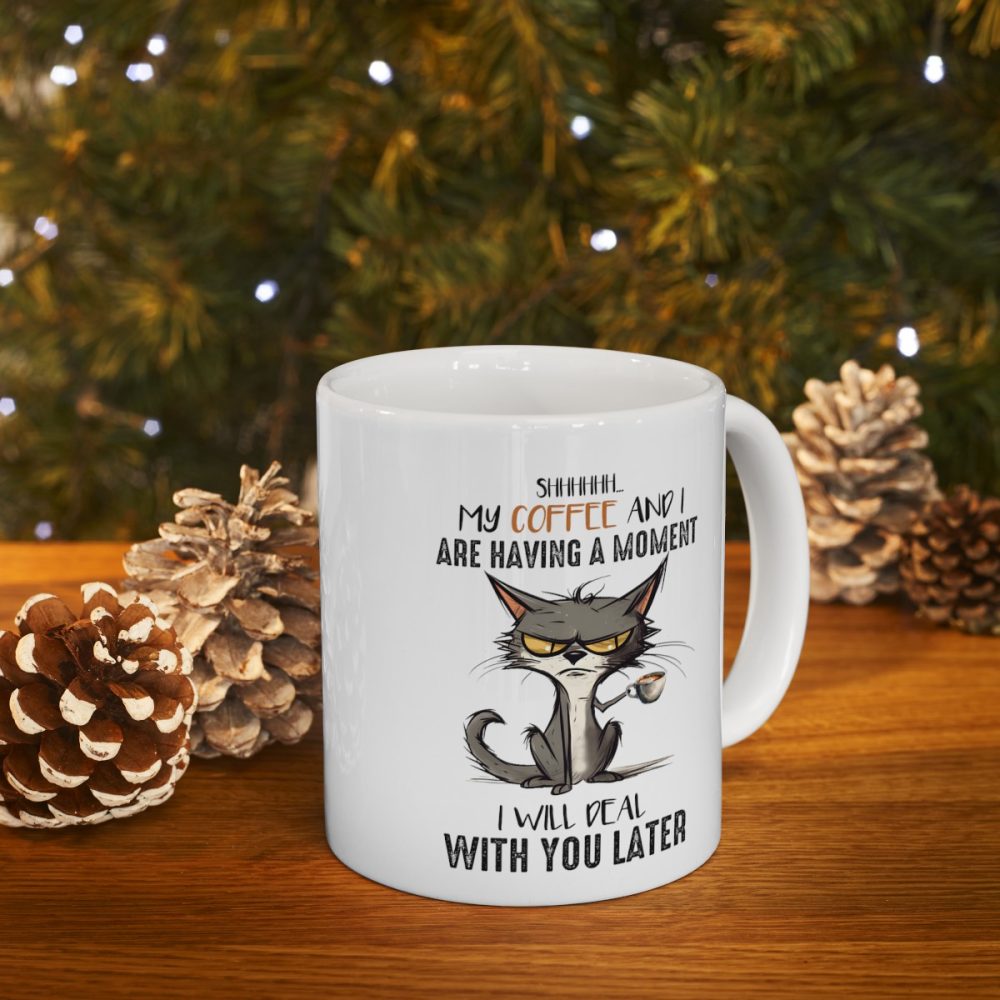 Funny Cat Drinking Coffe Mug