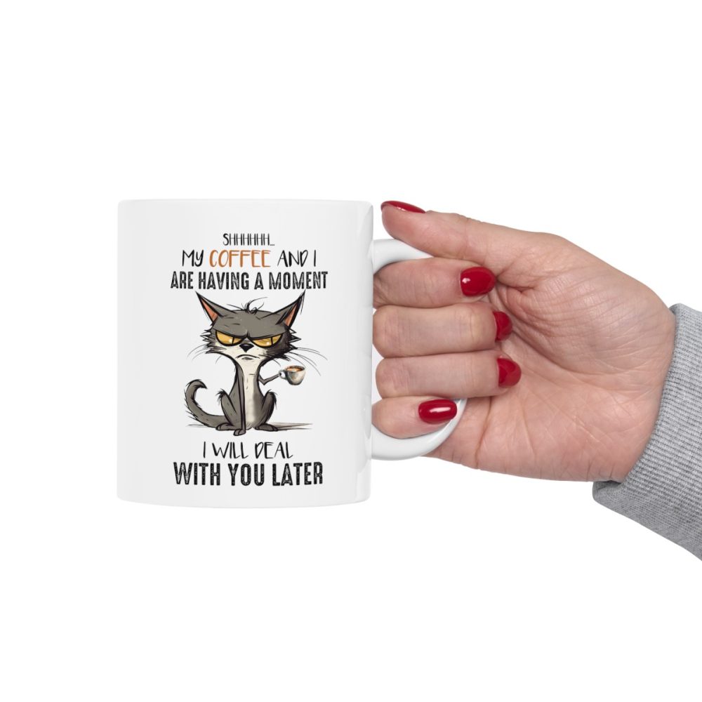 Funny Cat Drinking Coffe Mug