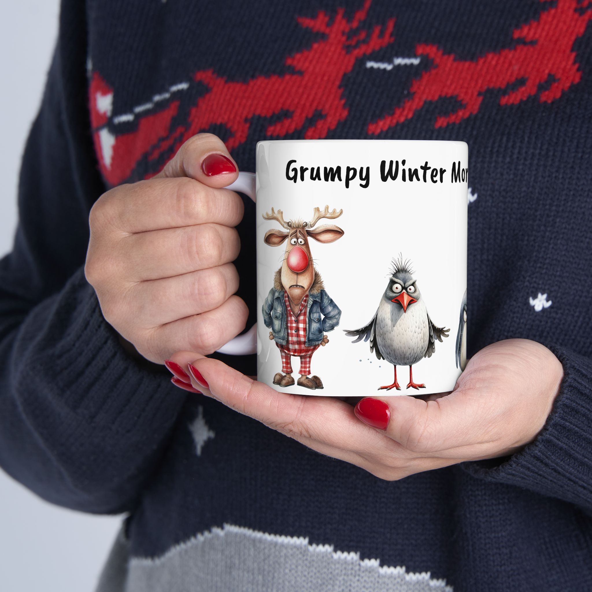 Grumpy Winter Mornings: Sip and Chill Mug, Unique Gift, Coffee Lovers Mug, Gift for Her, Gift for Him, Sad and Angry Arctic Animals Mug Grumpy Winter Mornings: Sip and Chill Mug, Unique Gift, Coffee Lovers Mug, Gift for Her, Gift for Him, Sad and Angry Arctic Animals Mug