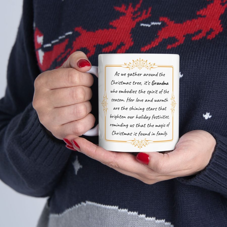 Christmas Grandma Mug, Christmas Tree Mug, Unique Gift, Gift for Her, Inspirational Mug, Family Time Mug, Grandmother Mug, Grandma Presents