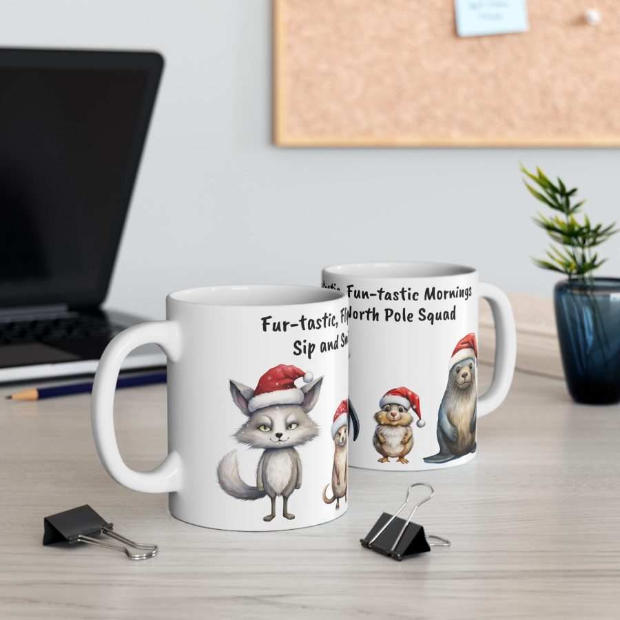 Sip and Smile with the North Pole Squad Mug, Unique Gift, Coffee Lovers Mug, Gift for Her, Gift for Him, Funny and Cute Arctic Animals Mug